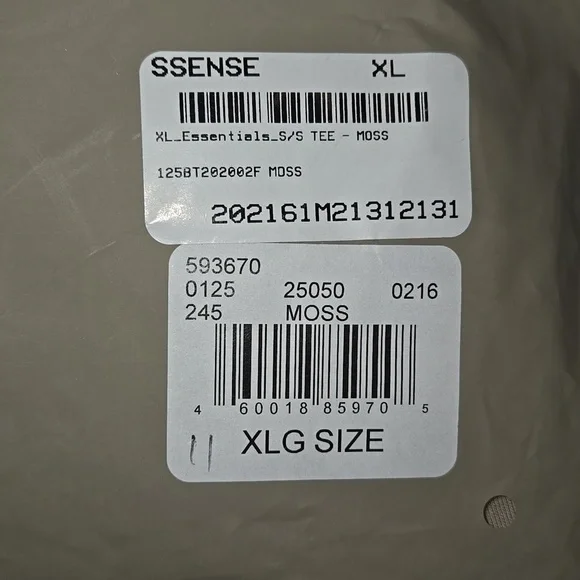 Essentials Fear of God Men's Short Sleeve T-Shirt Moss Size XL NWT - Picture 13 of 13